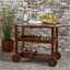 Chariot-bar extérieur, bois d'acacia industriel moderne Tillary de Christopher Knight Home avec abattant et amp; Support à vin | Chêne foncé / argent brossé
