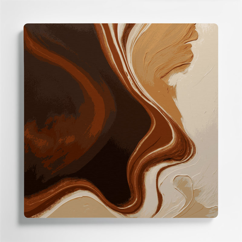 Abstrait couleur champ 13, art mural en métal brun, H 32 po x l 32 po