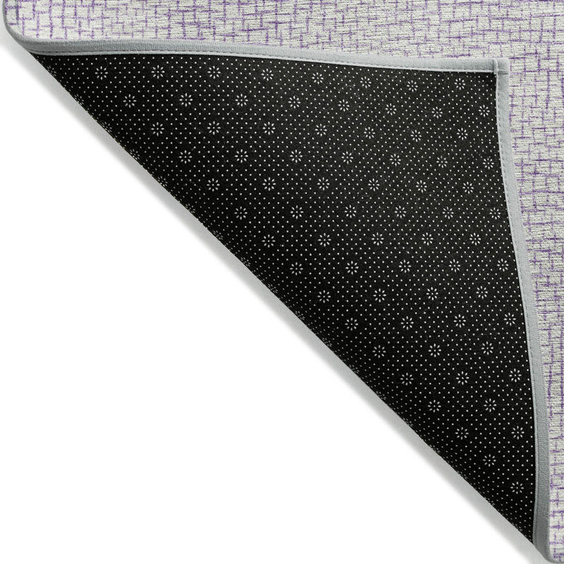 Lavender Synthetic Flat Woven Rectangular Washable Rug 2'6" x 3'10"