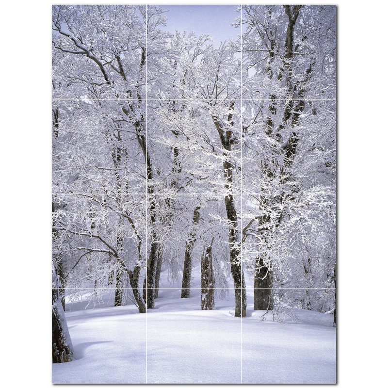 Murale en céramique satinée Winter Photo 12 po x 12 po