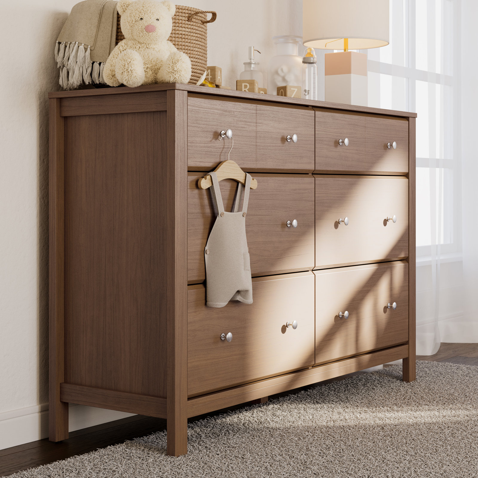 Horizon 6-Drawer Double Dresser, Hazelnut