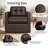 34.3″ Wide Leather Swivel Armchair With Upholstered Base-84642892