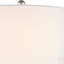 Ensemble de 2 lampes de table en verre nickel transparent, lampe de chevet moderne avec corps en verre transparent, lampe de table à 3 lumières à intensité variable avec abat-jour en tissu blanc pour le salon, la chambre à coucher, le bureau et le bureau