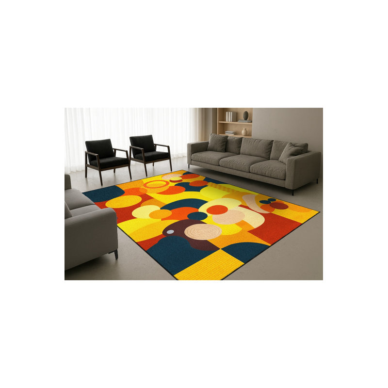 Tapis tissé bleu marine Mosso, 3'3" x 6'7"