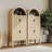 71" Tall Arched Fluted Storage Cabinet, Modern Arched Pantry Cabinet with 4 Tier Shelves-2100838316