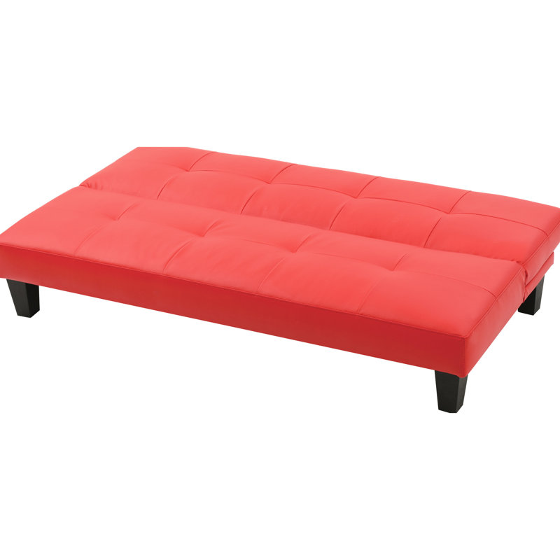 2 lits rouges - Design contemporain, siège ferme, dossier, fabriqué en polyuréthane, s'adapte aux espaces confortables, housse moderne en similicuir pour 2 personnes, installation rapide, complète divers décors
