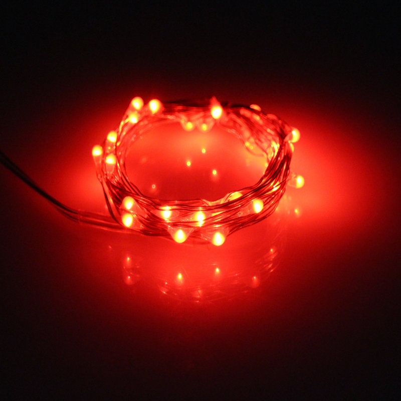 Lampe de chaîne 20 lumières del, Rouge
