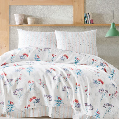 Cotton Floral Coverlet