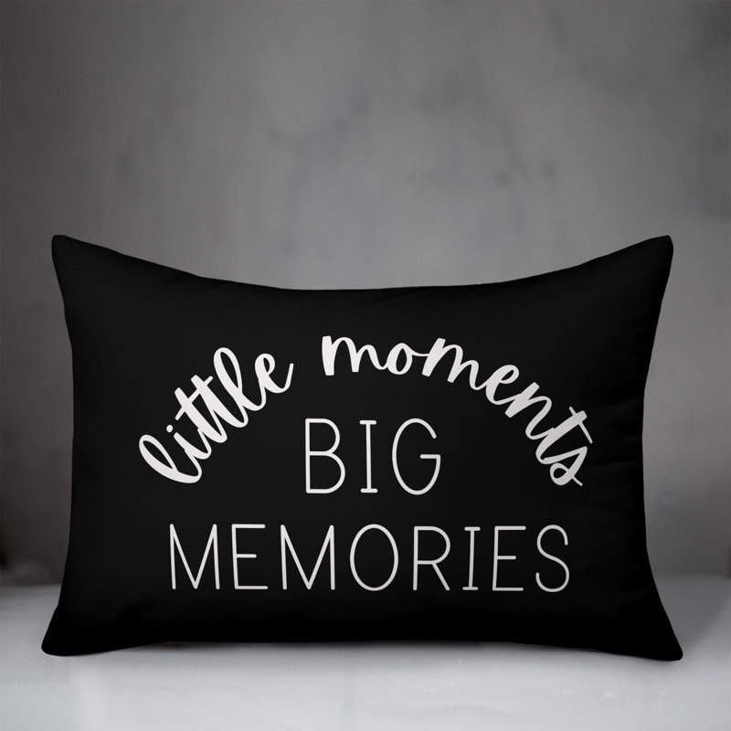 Outdoor Reversible Throw Pillow, 14"H x 20"W, Black