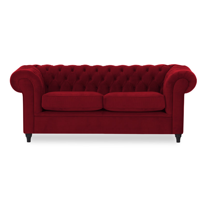 Littlehampton 3 Seater Velvet Sofa, Wine Red