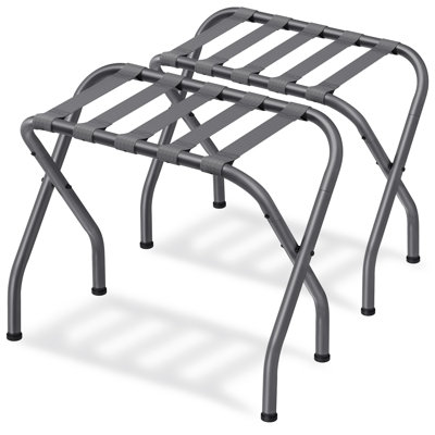 Set Of 2 Luggage Racks, Foldable Suitcase Stand With Steel Frame For Guest Room, Bedroom