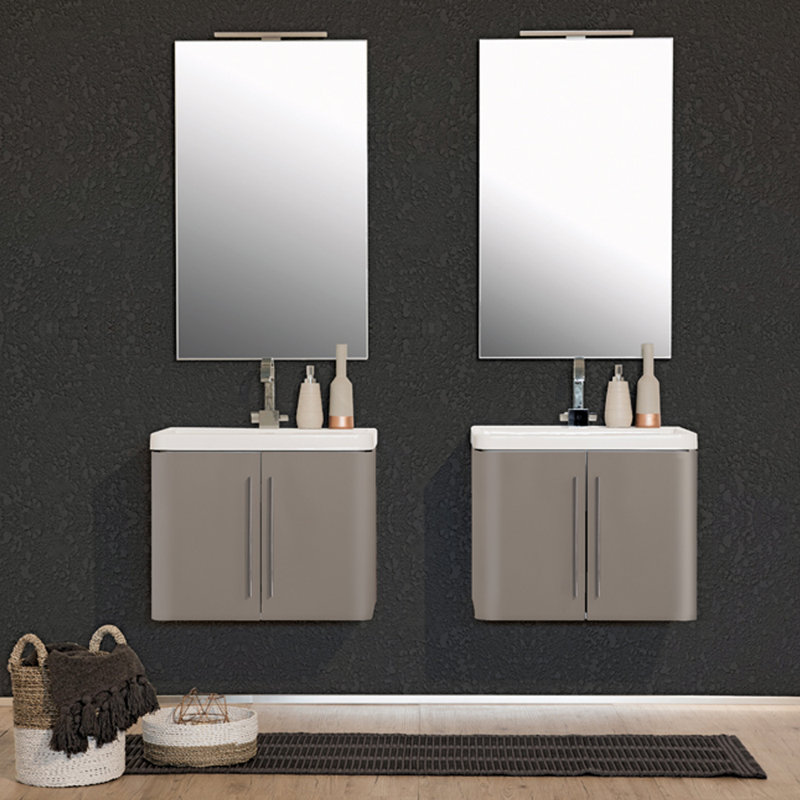 Damione 655mm Single Bathroom Vanity with Integrated Ceramic Basin, Grey