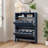 Slim Shoe Storage Cabinet with Doors and Adjustable Shelves for Entryway-128877243-132724905