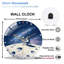 Horloge murale silencieuse en verre trempé de 30 cm, motif « Surface lunaire », sans tic-tac, fonctionne avec des piles AA (non incluses), décoration artistique pour la maison