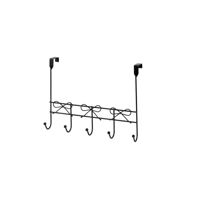 Bows Storage Hooks Over-the-Door Towel Hook, Matte Black