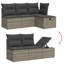 Ensemble de canapé de jardin Vidaxl 5 places en rotin de polyester gris et acier thermolaqué