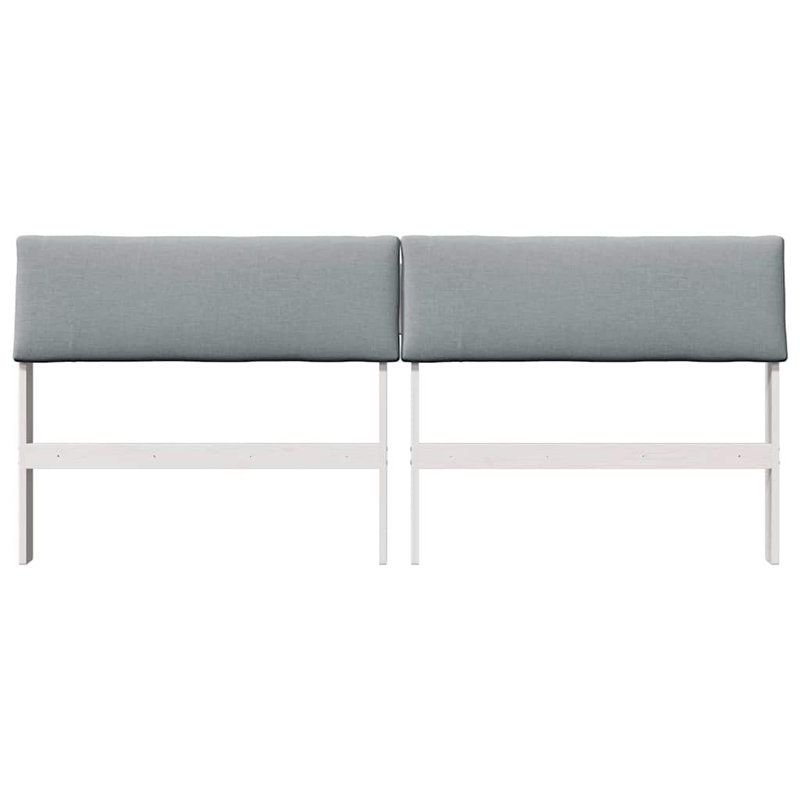 Solid Wood Headboard, DE Size - 180 x 220 cm, White, Light Grey