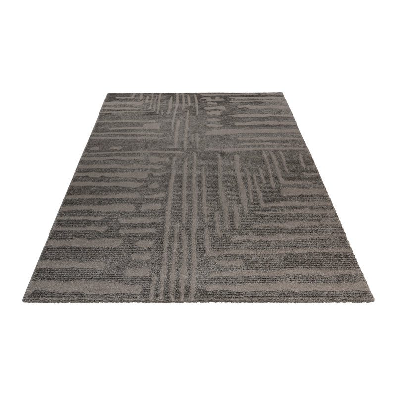 Bryasha Uni Area Rug, Rectangular 160 x 230cm, Anthracite