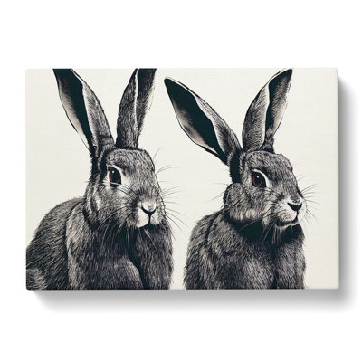 The Two Hares - Wrapped Canvas