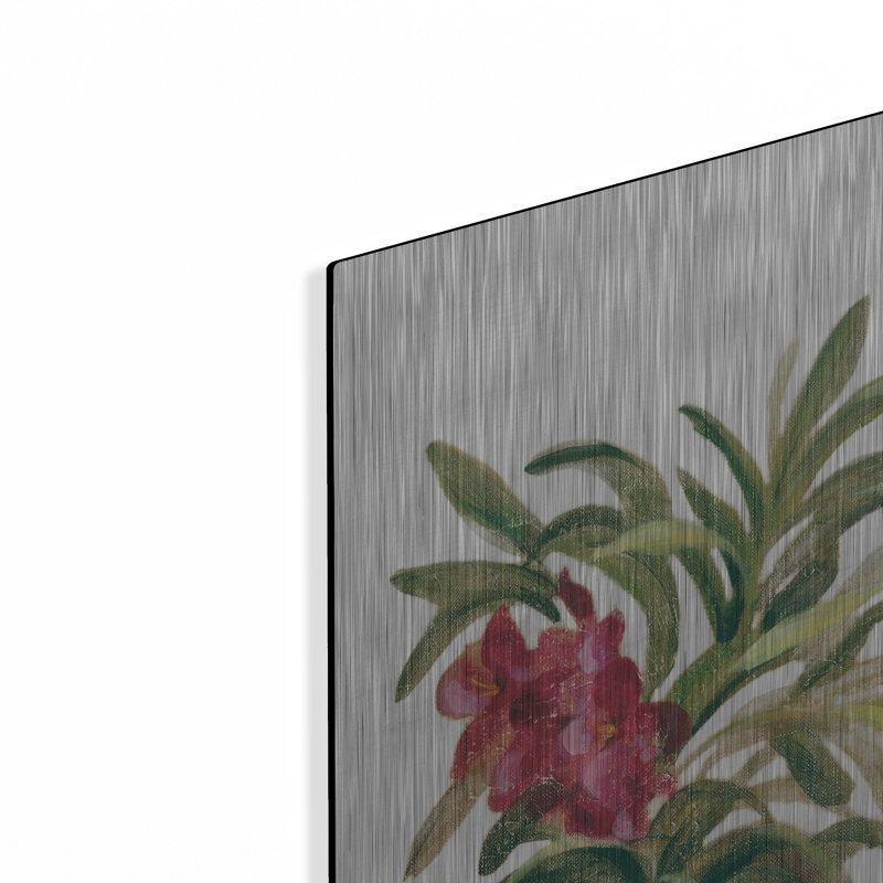  «Tropical Lush 1 On White» par Silvia Vassileva, art mural en métal, H 48 po x l 16 po