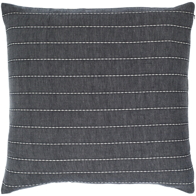 Cotton Throw Square Pillow, Polyester/Polyfill, Steel Gray, 18" x 18"