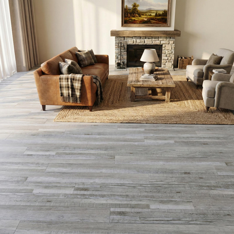 12 Mil X 6 In. X 36 In. Luxury Vinyl Plank Flooring Tile, Peel And Stick Pvc Flooring (54 Sq. Ft./case), Gray Oak Wood