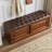 Light Walnut Upholstered Bench-1825040273