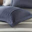 Édredon pour lit simple et drap avec coussin décoratif - rayures calmes bleues et grises