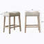 Ensemble de 2 tabourets de comptoir rembourrés à dossier en selle de 24 po de hauteur, brun clair-214577332-214577328