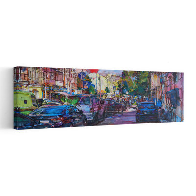 «Vibrant City Street», art abstrait moderne contemporain, ville