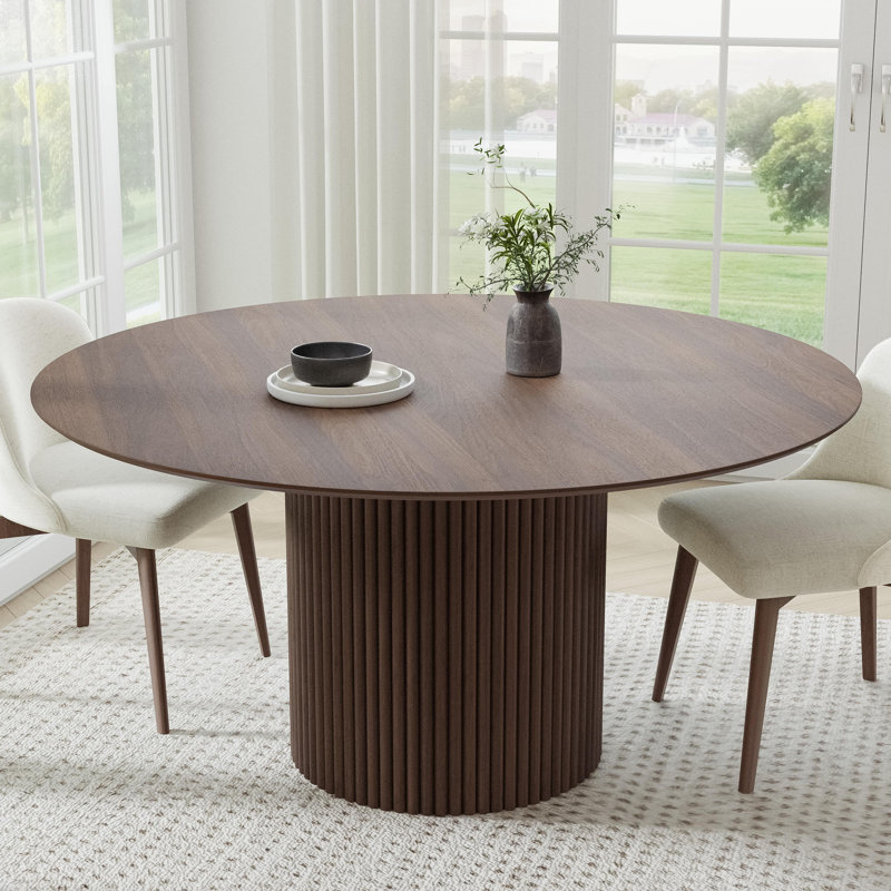 Table de salle à manger en bois massif, Noyer, H 30 po x L 60 po x l 60 po