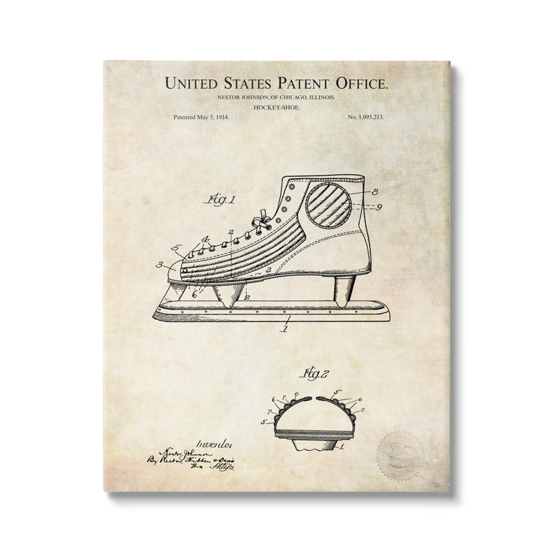 Schéma de la chaussure de hockey, Plaque murale, L 16 po x H 16 po