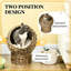 Lit pour chat surélevé avec panier rotatif, lit moelleux, style panier, brun foncé, matériau jacinthe d'eau, convient aux chats de moins de 8,8 lb-129942629