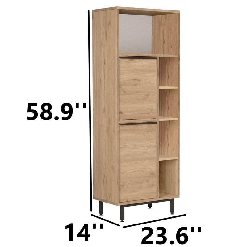 Armoire de salle de bain autoportante, Noyer