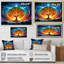 Arbre de vie bleu et orange - art mural arbre-165609541-165609540