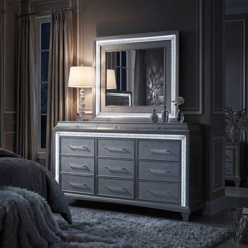 Ensemble commode et miroir 2 pièces Emika