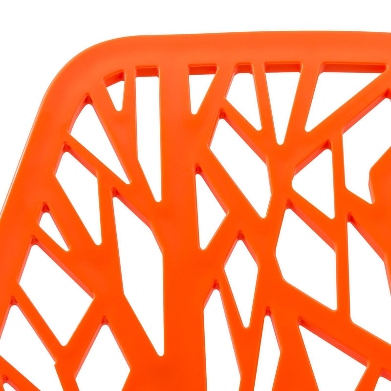 Chaise d'appoint avec pieds chromés, Orange