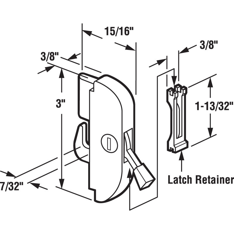 Serrure interne à levier coulissant et levier, boîtier de serrure moulée sous pression (paquet simple)