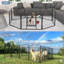 Parc pour chien à 8 panneaux en métal avec porte verrouillable et durable-51152437-51152440