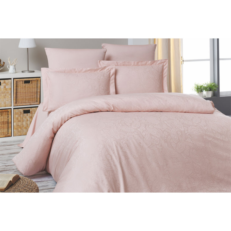 Ensemble de housse de couette 100% coton rose Hector