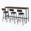 Ensemble de table de bar et chaises, ensemble de table de salle à manger 4 pièces avec 3 tabourets de bar rembourrés
