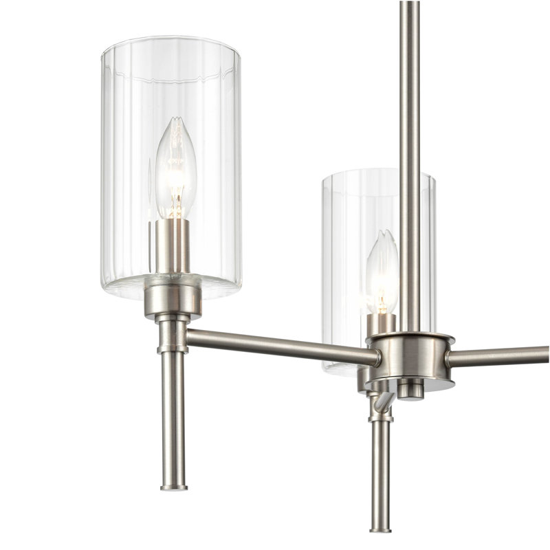 3 - Light Dimmable Classic / Traditional Chandelier, Brushed Nickel