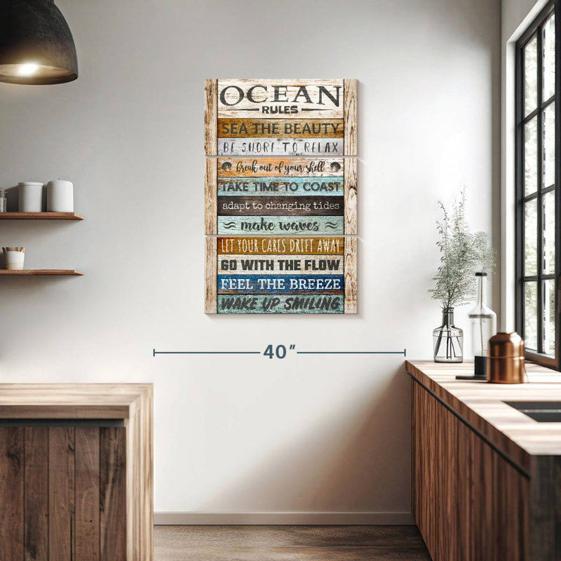 Kema Ocean Rules, typographie, H 38 po x l 24 po