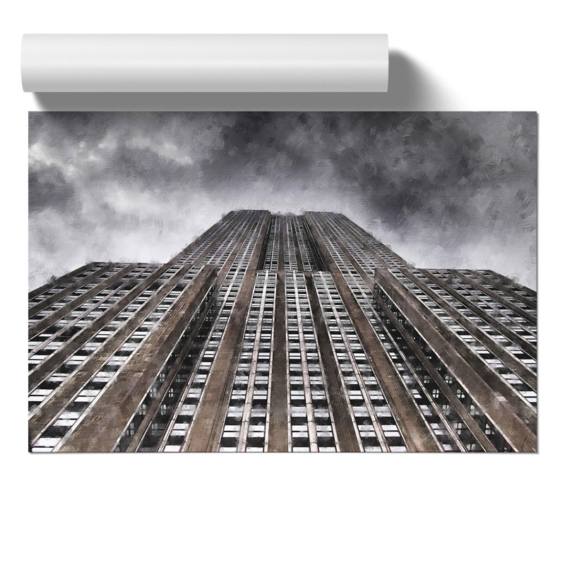 The Empire State Building Painting - Frameless Print, 30cm H x 42cm W x 0.1cm D