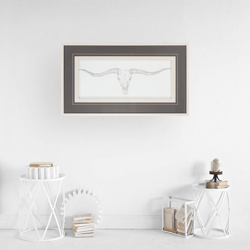 «Western Skull Mount III» par Harper, reproduction d'art encadrée sous verre