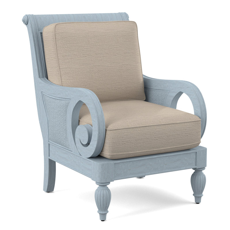 Grand View 71.12Cm Wide Armchair, Eggshell Crypton Performance; 0884-93, Sea Glass Finish