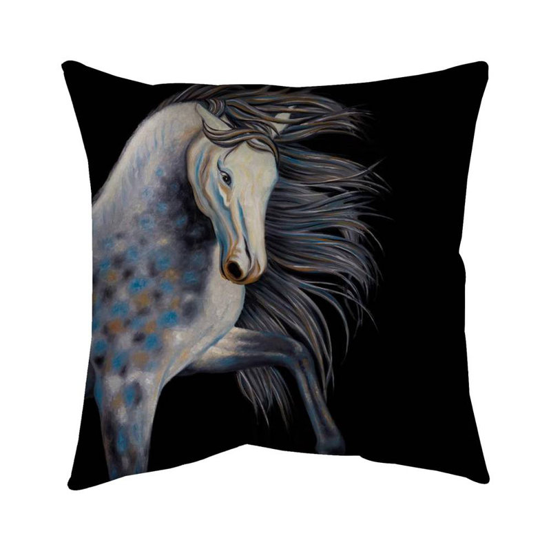 Abstract horse - 26"x26" Throw pillow cover - Poly twill - Print on demand, 26" x 26"