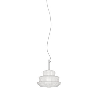 Novecento Suspension M Crystal Striped Glass Glossy Chrome E26 Ul