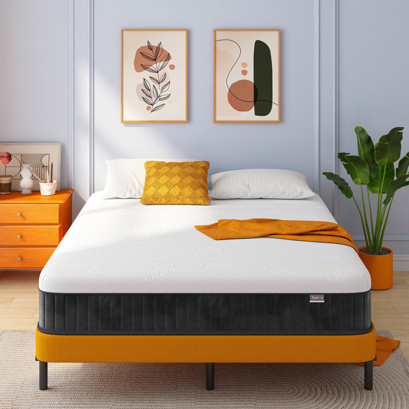 Alwyn Home Innerspring Mattress Medium Hybrid Mattress in a box With Certipur-US Certified Pocket Spring, Pressure Relief, and Motion Isolation