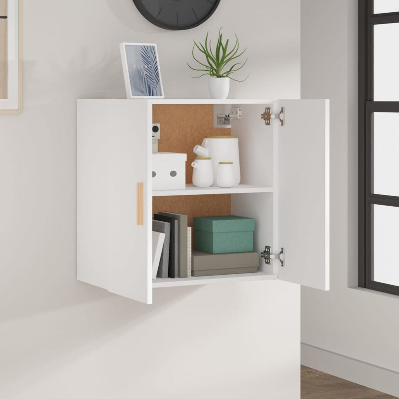 17 Stories Wall Cabinet  60X30x60 Cm Engineered Wood, White
